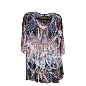 Simply Irresistible Size XL Womans Subluminal Print Jersey Tunic